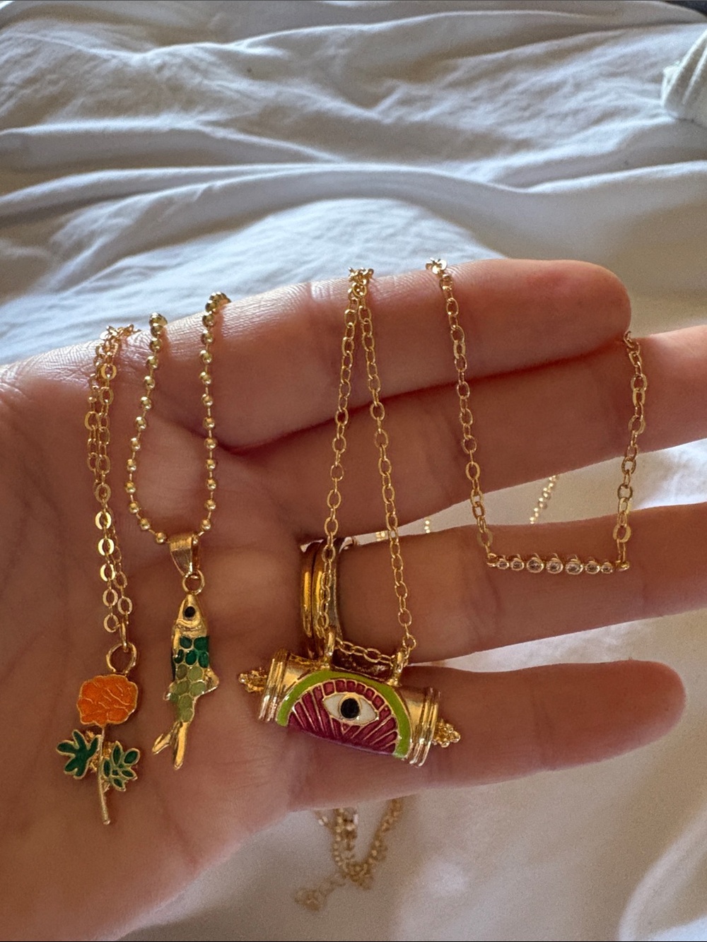 New. Necklace Stack;) Gold Plated Layered Necklace Set